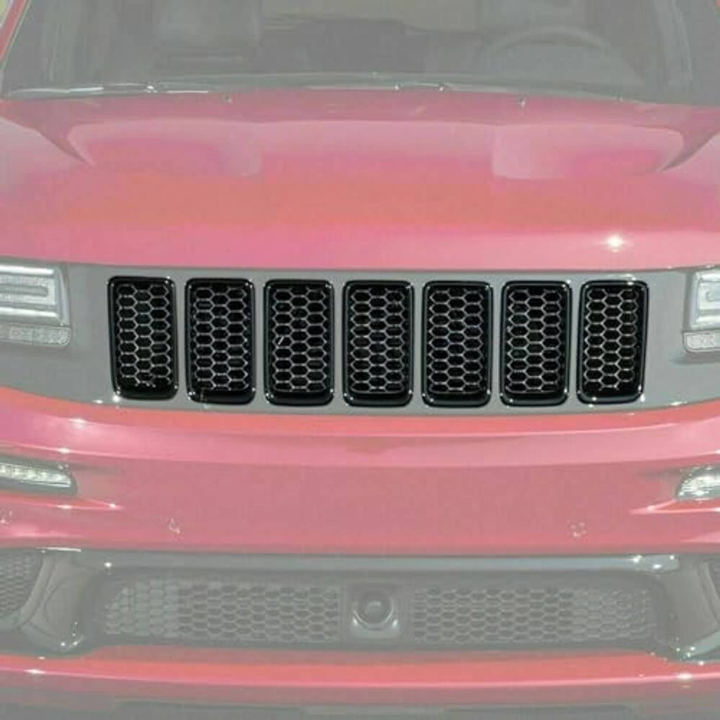 7 black grille vent insert trim covers for front grille vents, vehicle fit