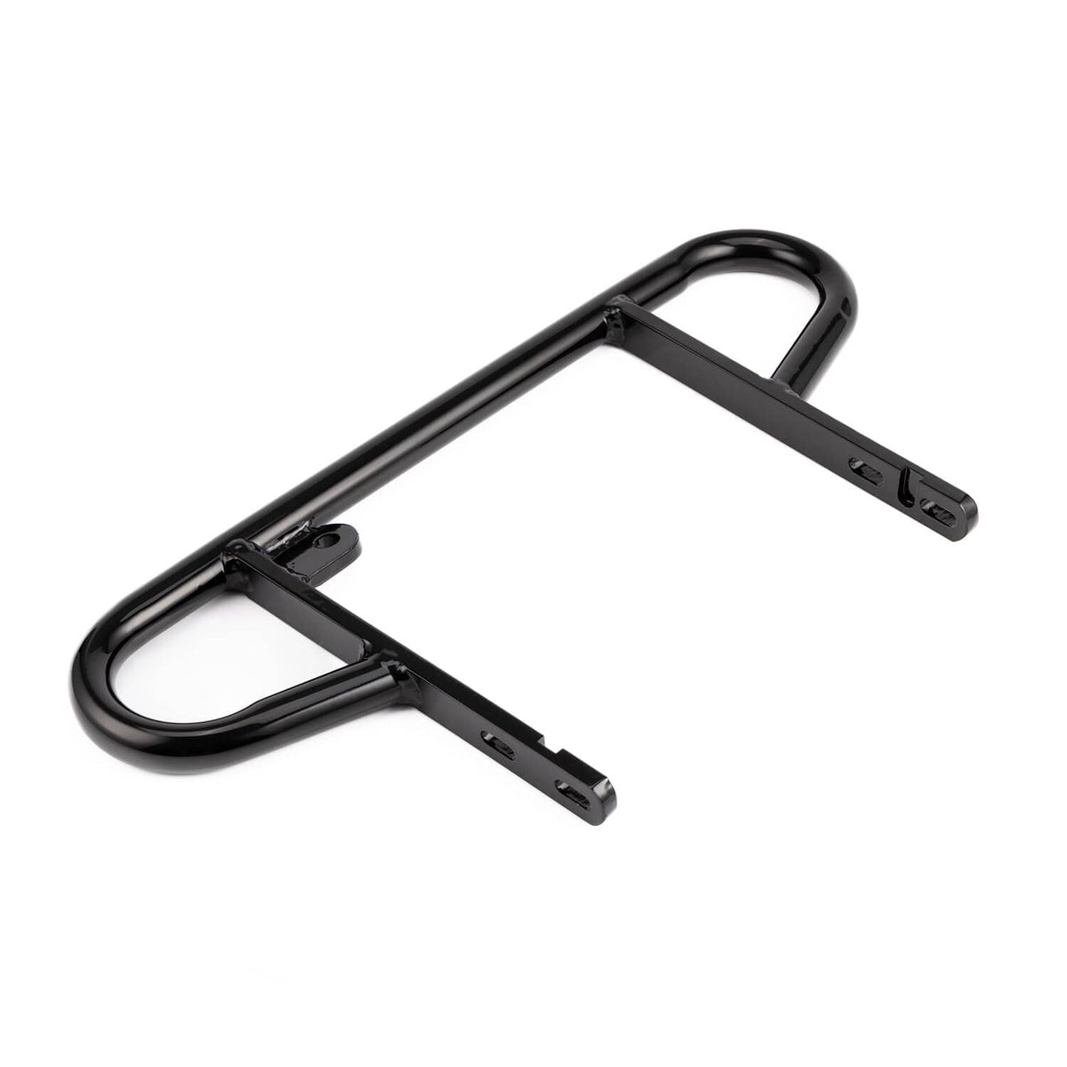 Black ATV rear wide grab bar with curved handle and two side mounting legs.