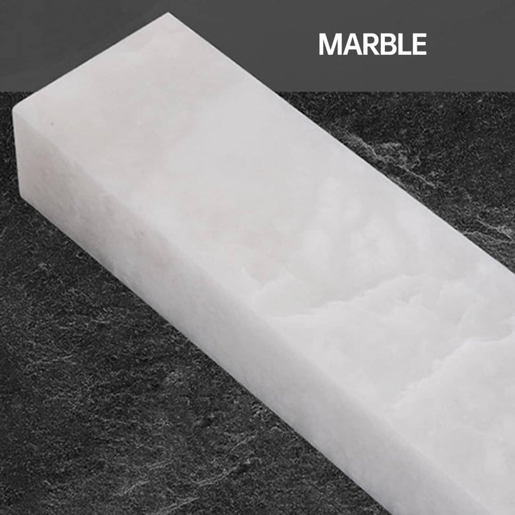 White marble light panel with light gray veining in a rectangular block