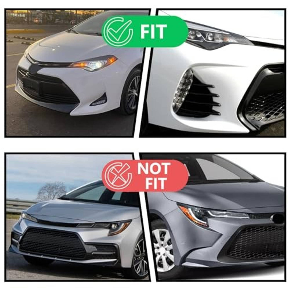 Compatibility fit check graphic for front bumper bracket cover support mount