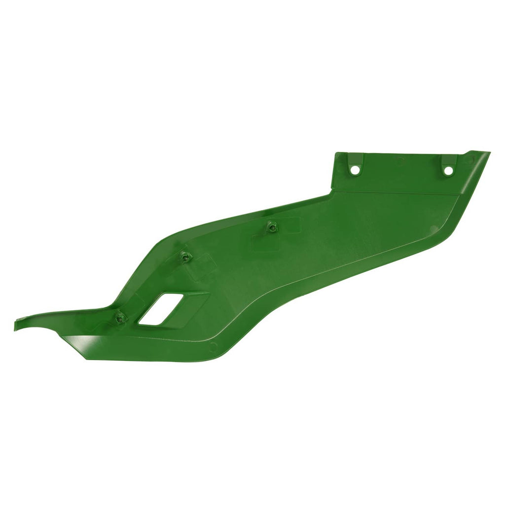 Green right hood side panel with rectangular opening and small fastener points