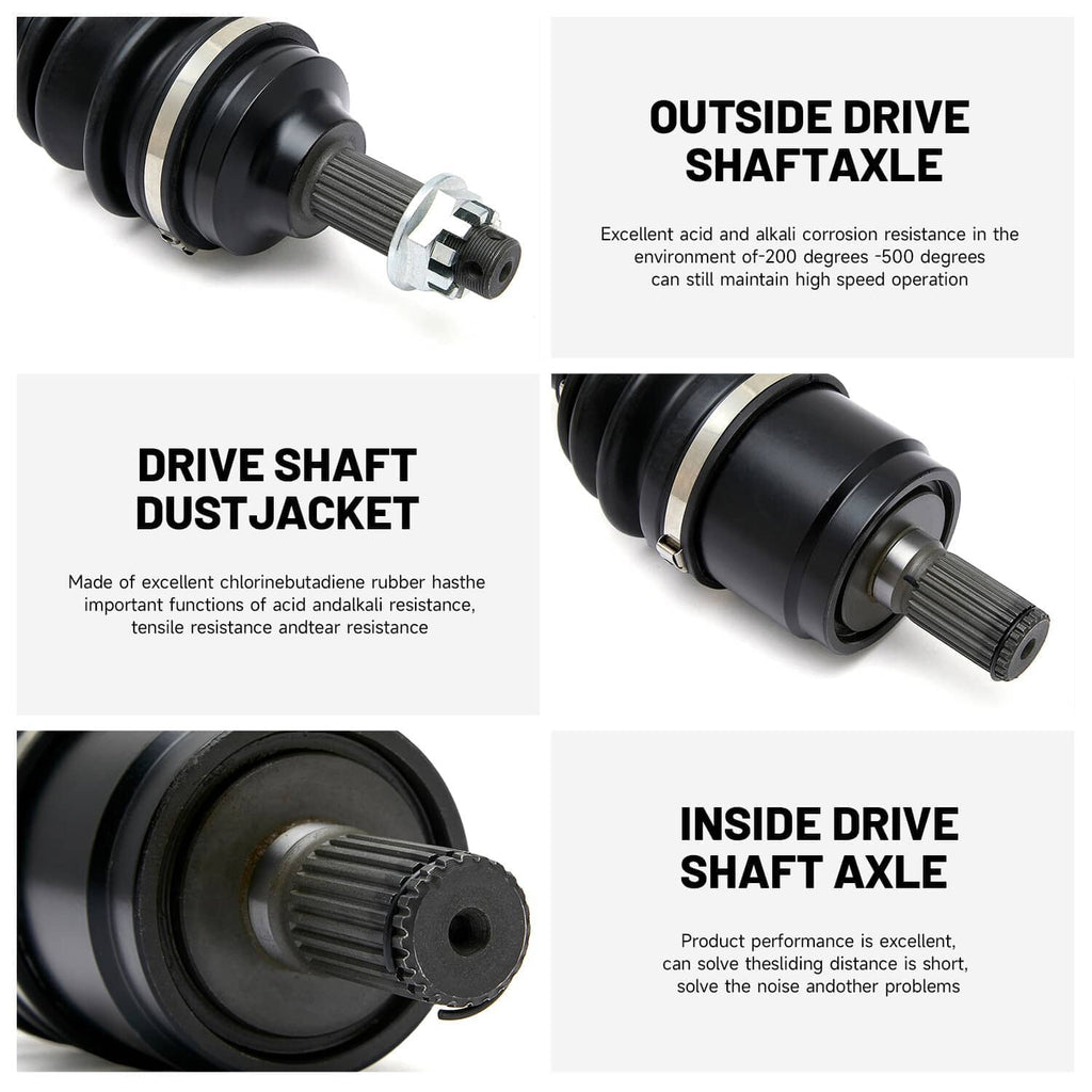 CV axle drive shaft close-up showing rubber boot and greased inner joint