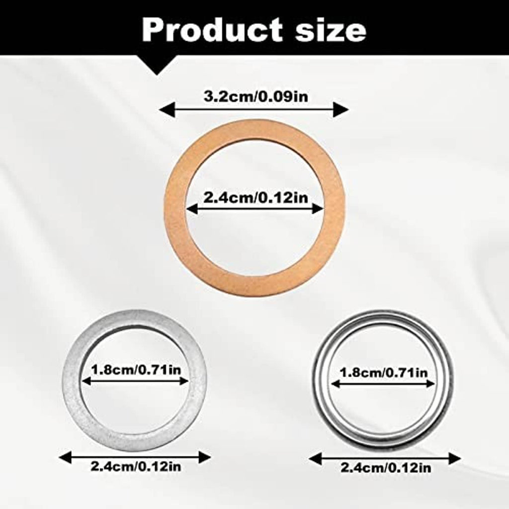 Differential transfer case crush washer gasket set with size markings