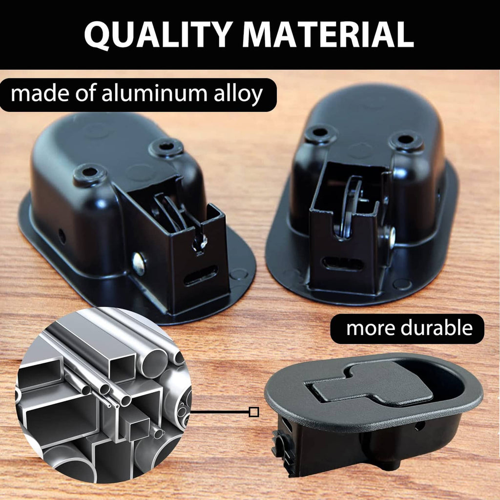 Recliner handle replacement set in black, with mounting bracket and release tab
