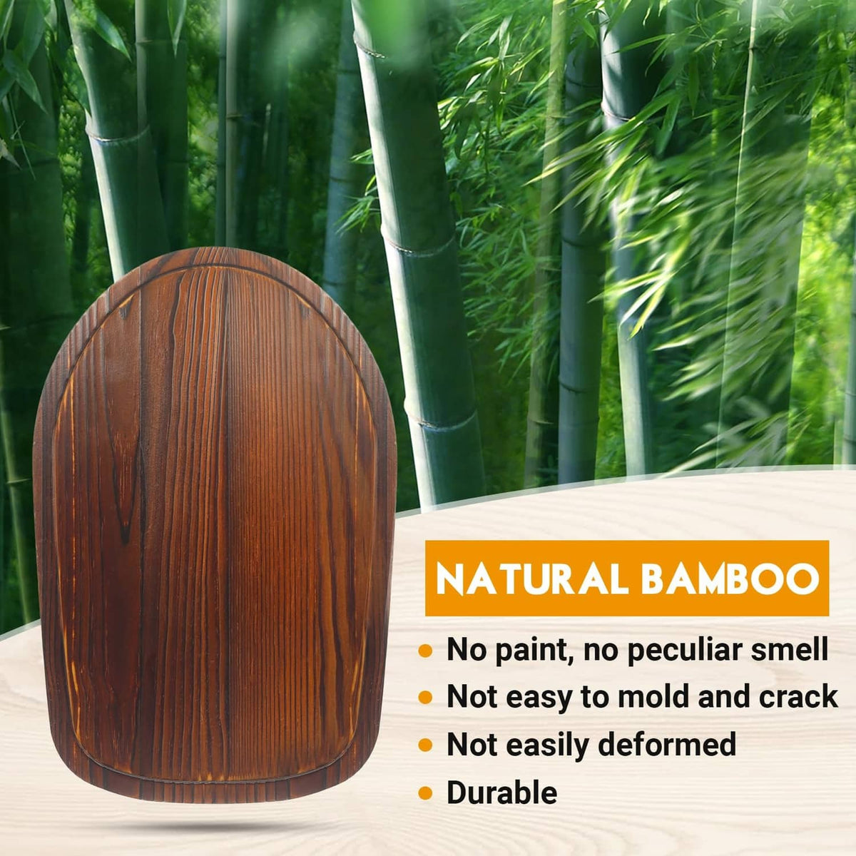 Brown bamboo mixer slider mat with natural woodgrain finish