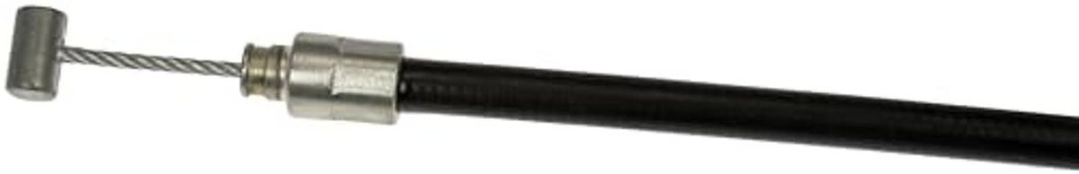 Hood release cable end with metal ferrule and black housing