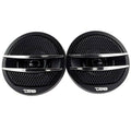 DS18 tweeter pair with black mesh grilles, silver trim rings, and DS18 logo