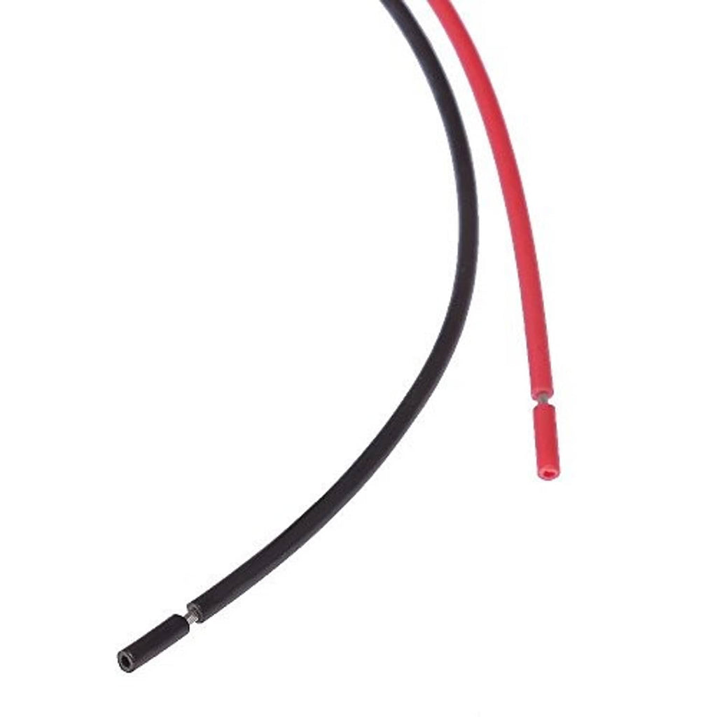 Coolant temperature sensor wires with red and black leads and crimped tips