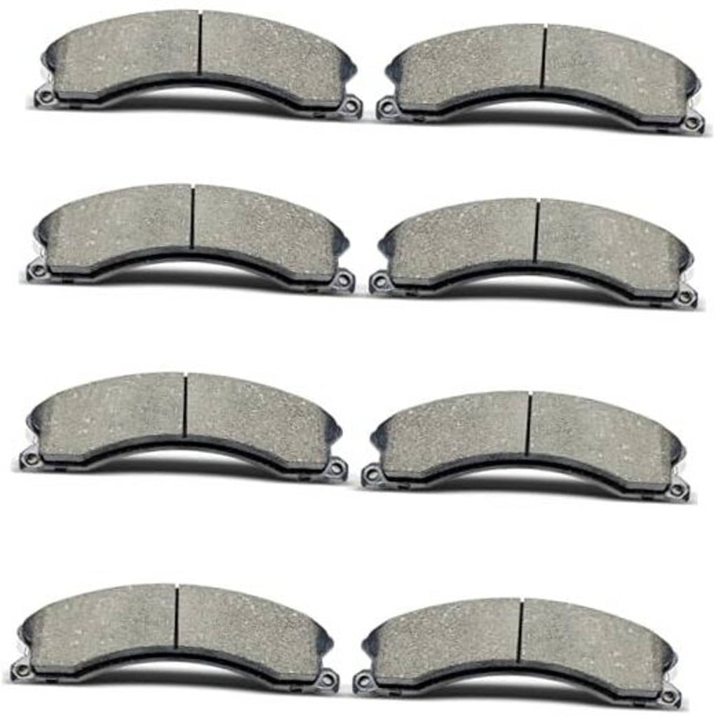 Ceramic brake pads set, multiple grey friction pads with metal backing