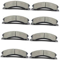 Ceramic brake pads set, multiple grey friction pads with metal backing