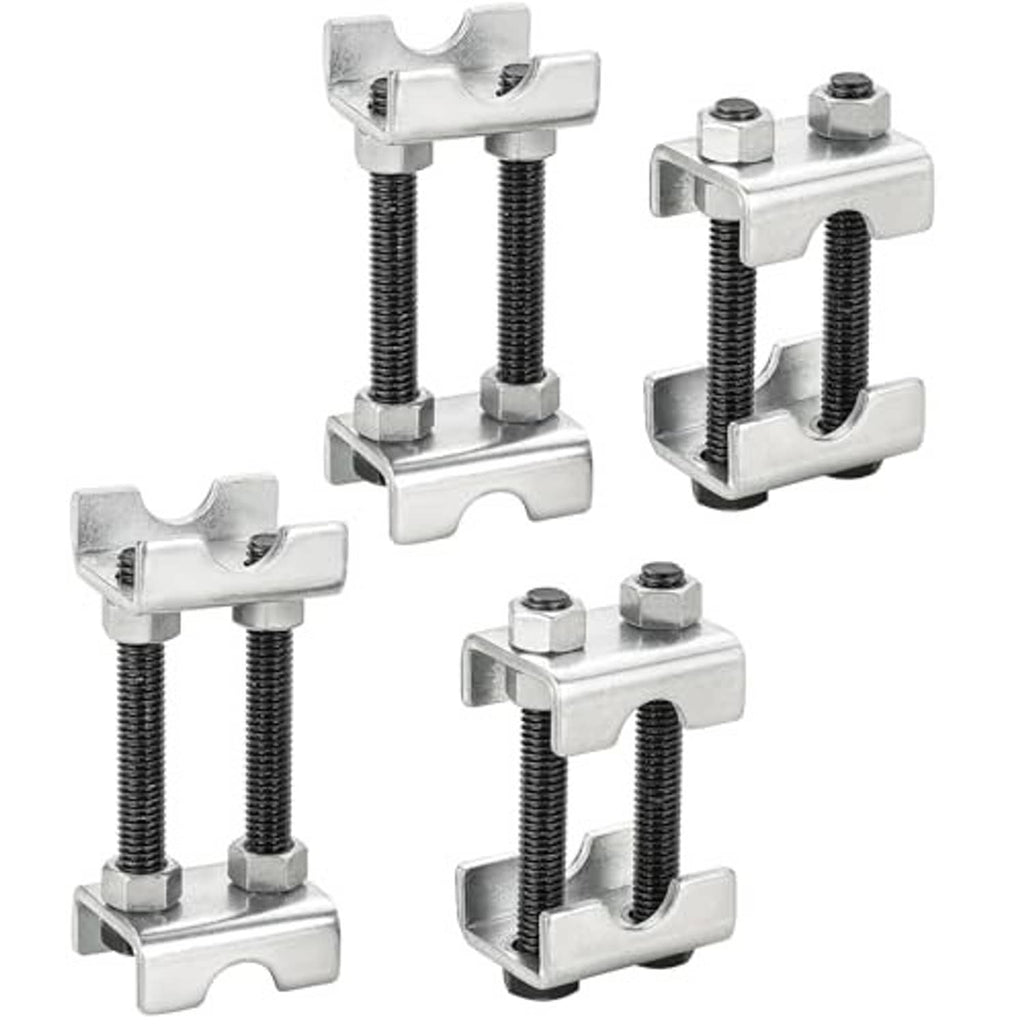 Set of adjustable coil spring spacers with threaded posts and U-shaped mounting brackets