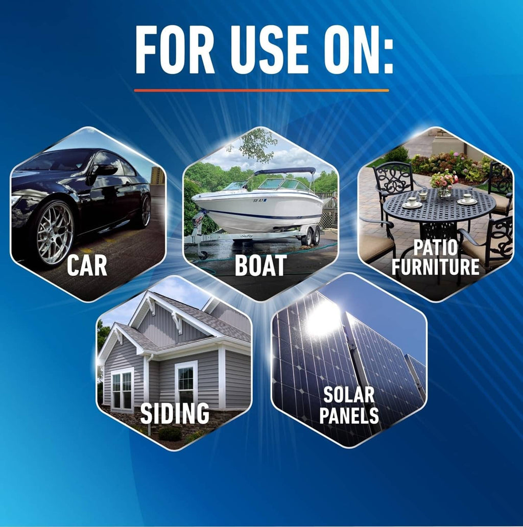 Use-on graphic for soft wash brush with car, boat, patio and siding icons