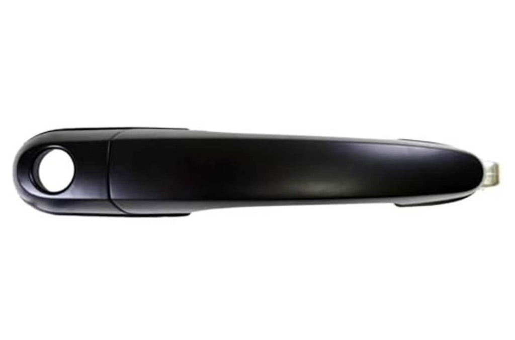 Primed black exterior outside door handle with end circular hole and metal tab