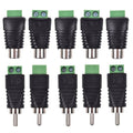 Liimevvon 10-pack black RCA male to green terminal adapters, assorted set