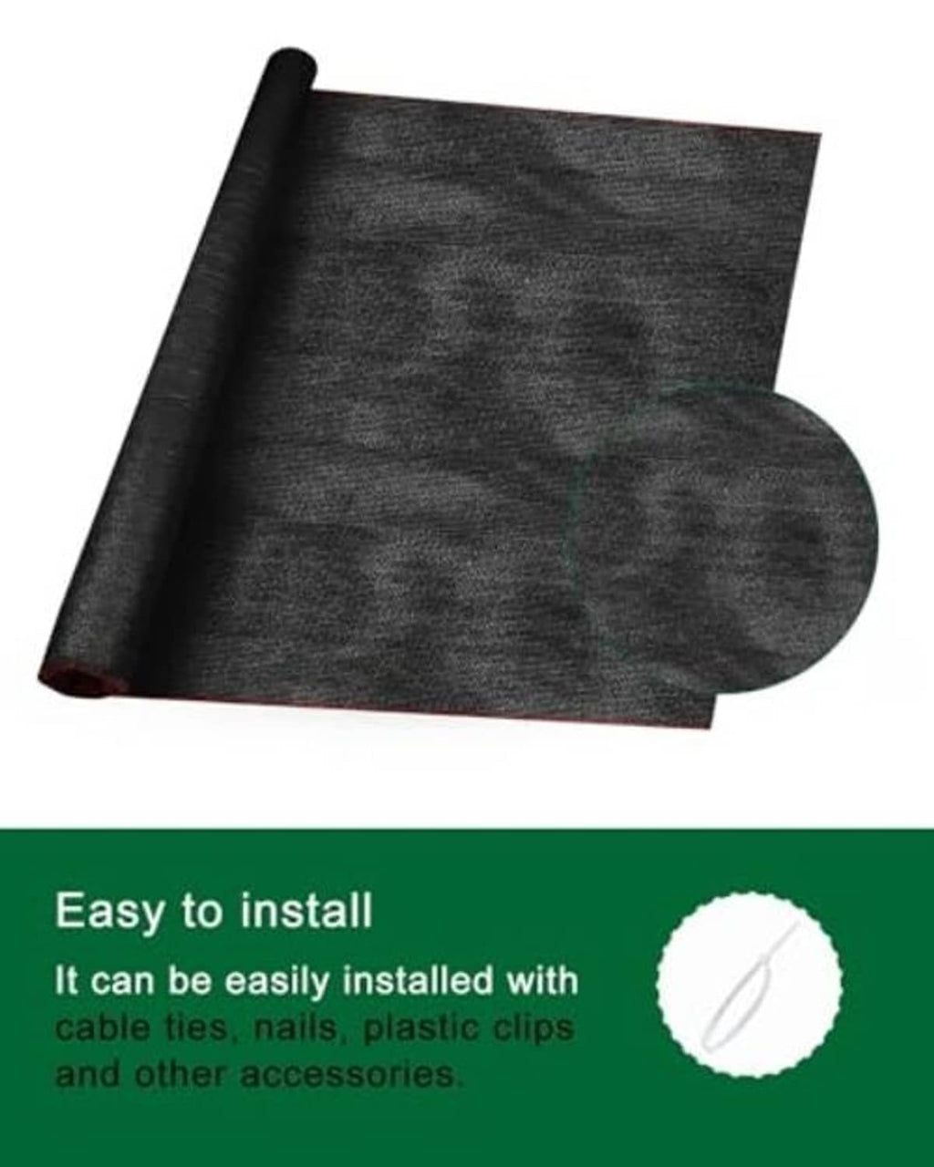 Black shade cloth folded with curved panel edge, outdoor sunshade fabric