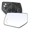 Driver side mirror glass with mounting backplate, clear panel and black housing