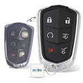 Key fob shell replacement, black button face with silver edges and car key ring