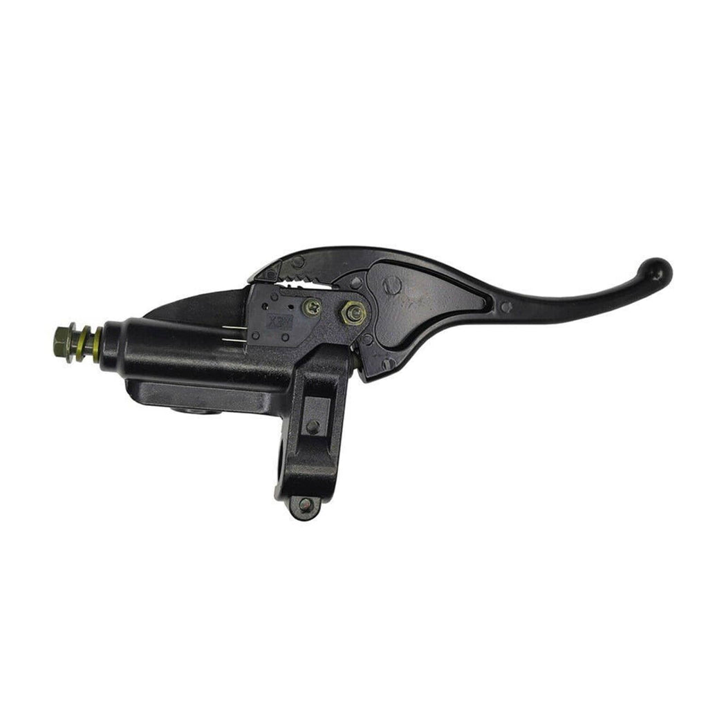 Front right brake master cylinder with black lever and hydraulic master body