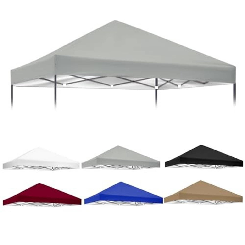 Gray 4x6 canopy replacement top cover with matching fabric roof view