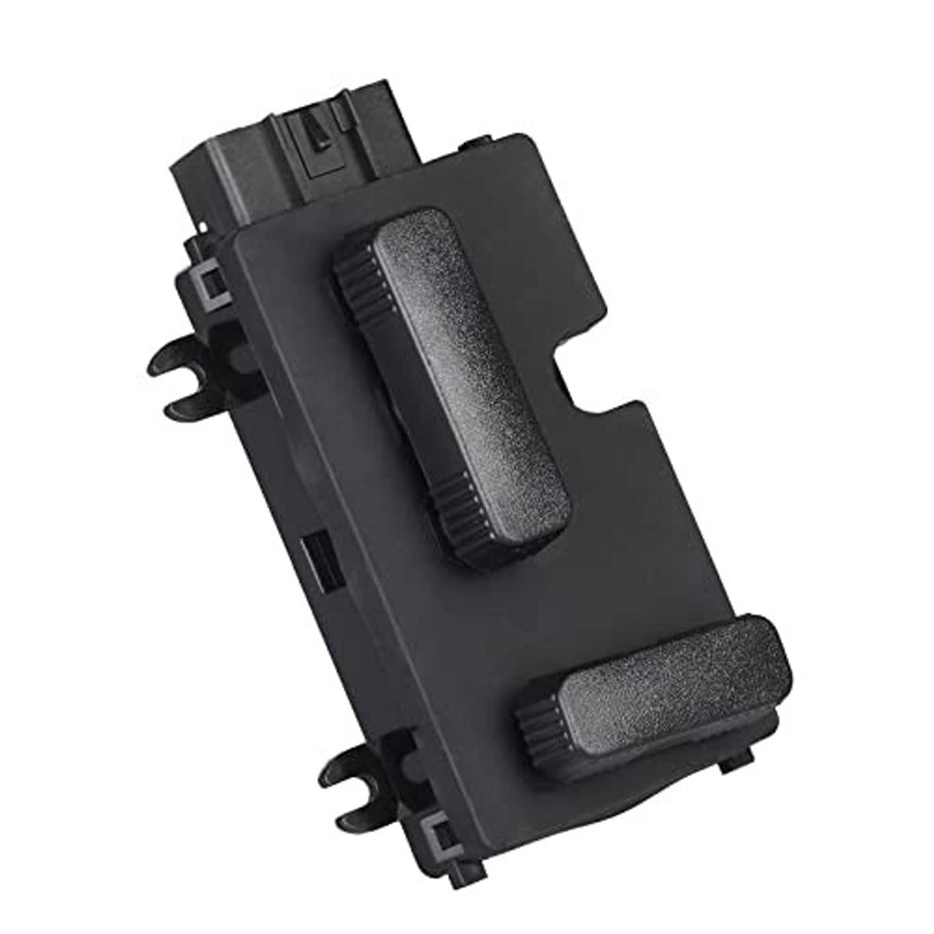 Power seat switch module with two textured lever pads and side mounting tabs