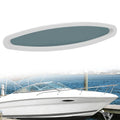 Oval boat window insert with white outer ring and blue-gray tinted glass