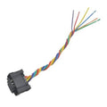 Throttle body connector pigtail harness with black plug and multicolor wire leads
