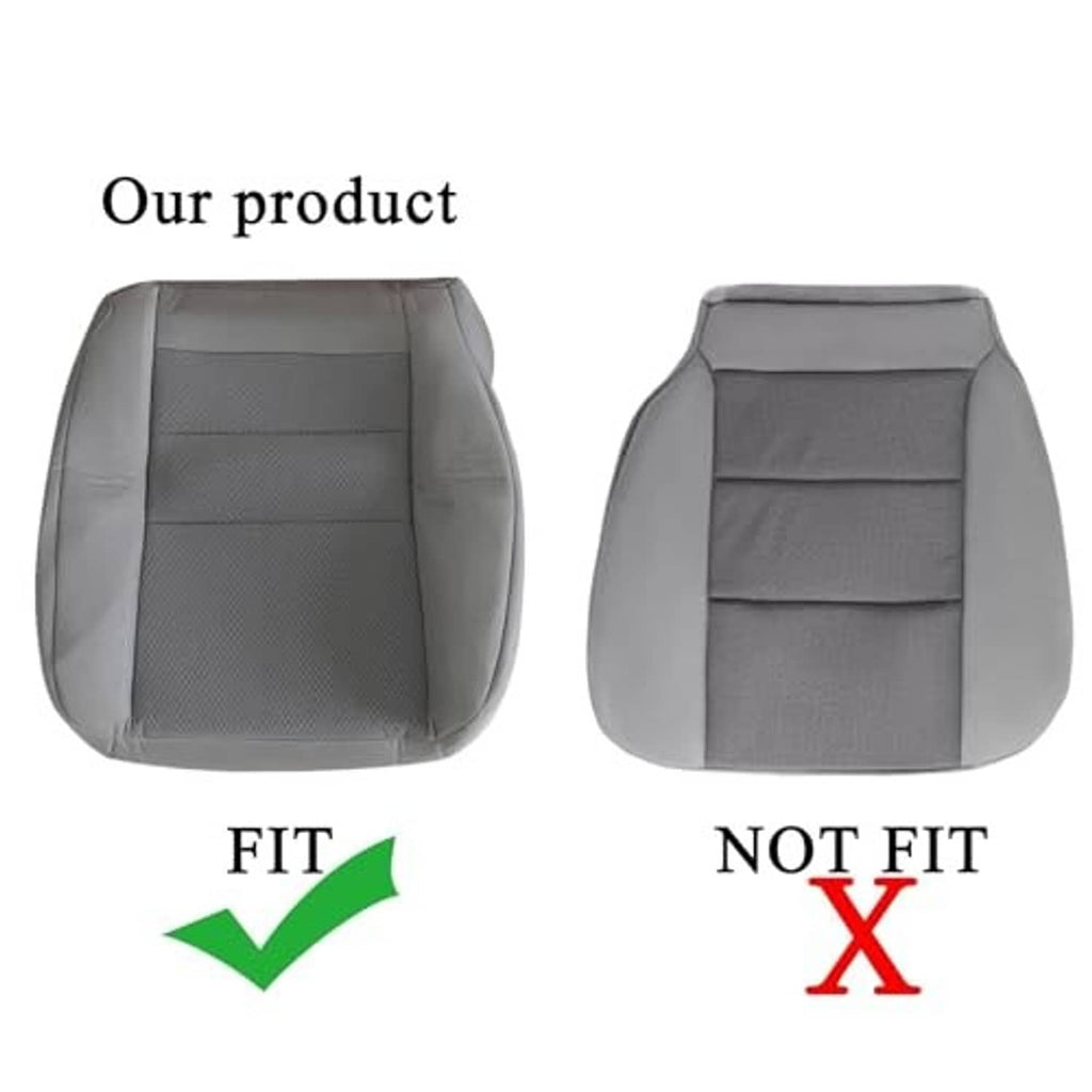 Flint gray cloth front seat cover with three horizontal panel sections