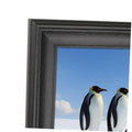 Black solid wood picture frame with beveled edge and glass front