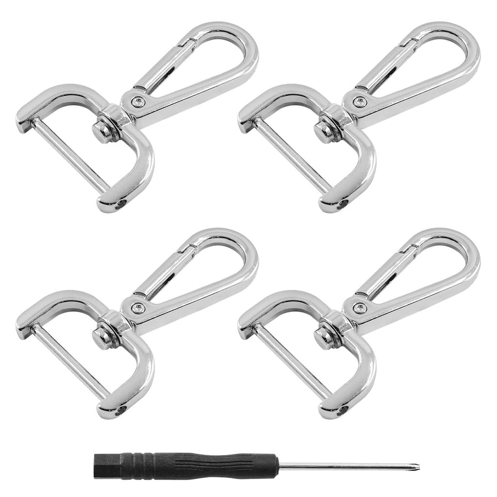 Silver snap swivel hook clasp set of 4 with detachable spring gate