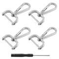 Silver snap swivel hook clasp set of 4 with detachable spring gate