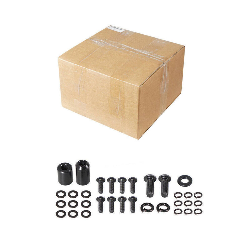 Boxed cold air intake kit with black mounting hardware: bolts, washers and grommets