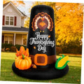 Inflatable black pilgrim hat with LED glow, Happy Thanksgiving Day print, pumpkin and corn