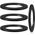 Set of four black rubber gasket washers with inner holes