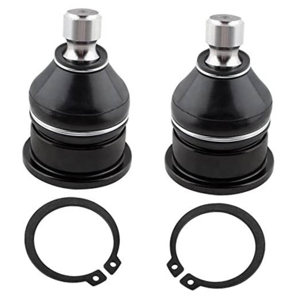 Set of 2 front upper ball joints with black rubber boots and metal ball studs