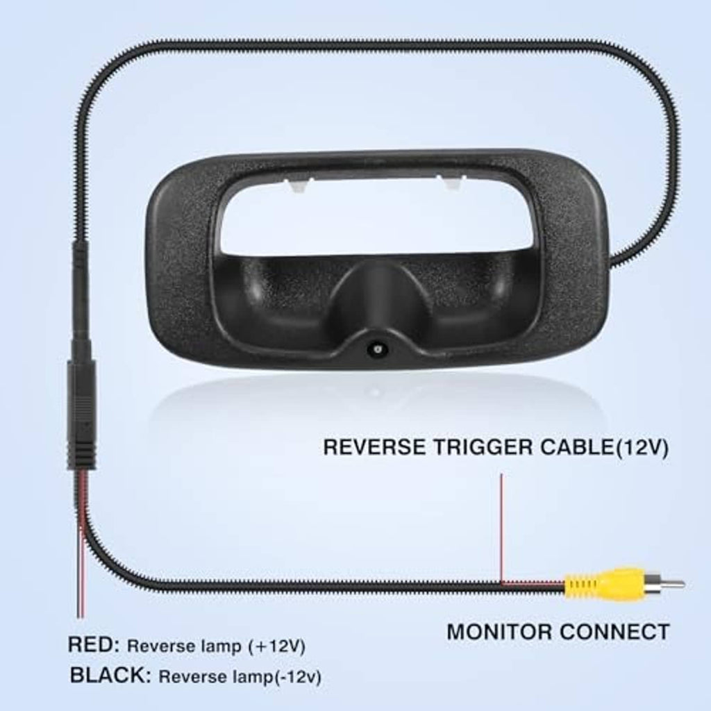 Tailgate handle backup camera wiring diagram with reverse trigger and monitor connect
