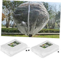 Fruit tree netting bags (2-pack), white nylon mesh with zipper and drawstring, folded
