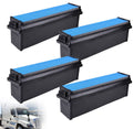 4-piece engine air filter set with black housing and blue pleated mesh