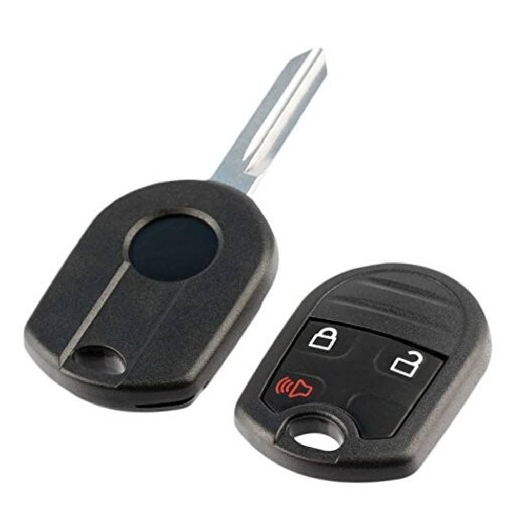 Black key fob remote shell case with metal key blade and button icons
