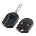 Black key fob remote shell case with metal key blade and button icons