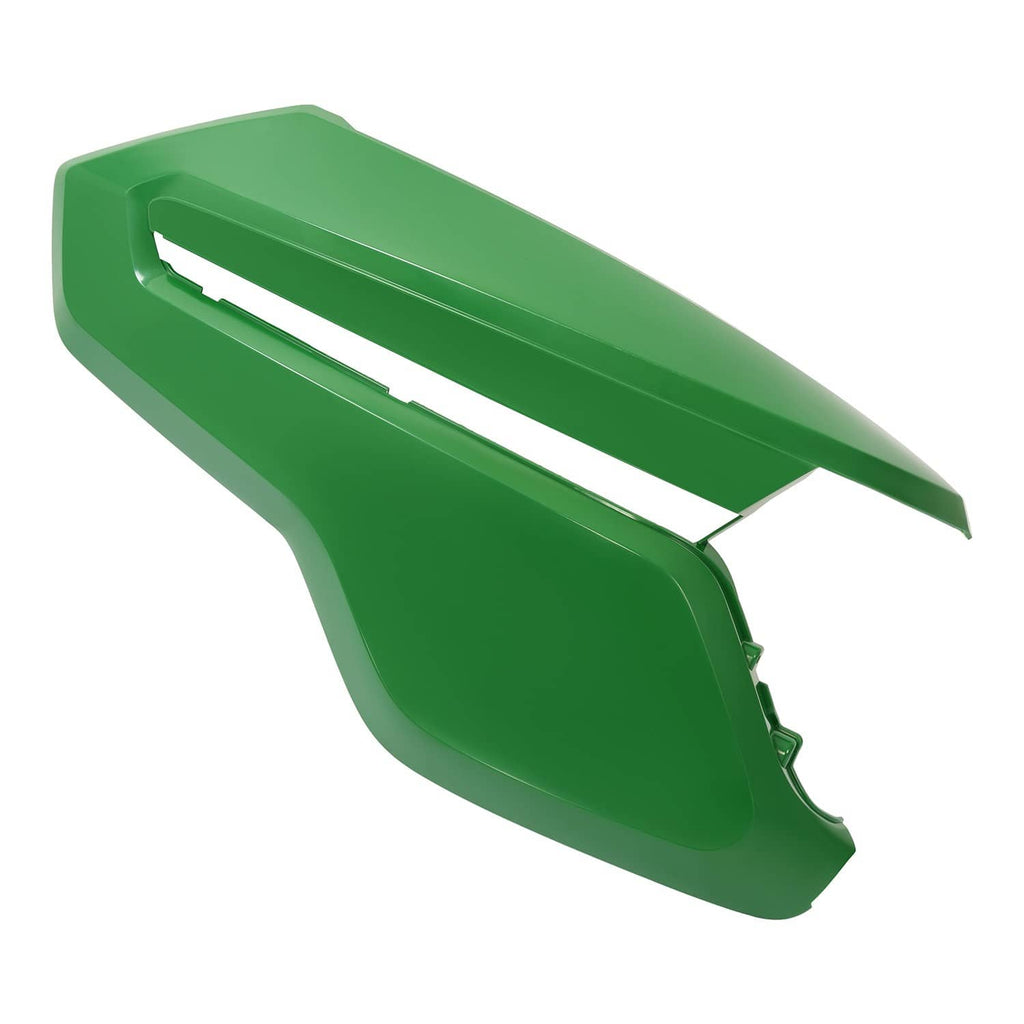 John Deere green right hood panel, molded plastic with long vent slot