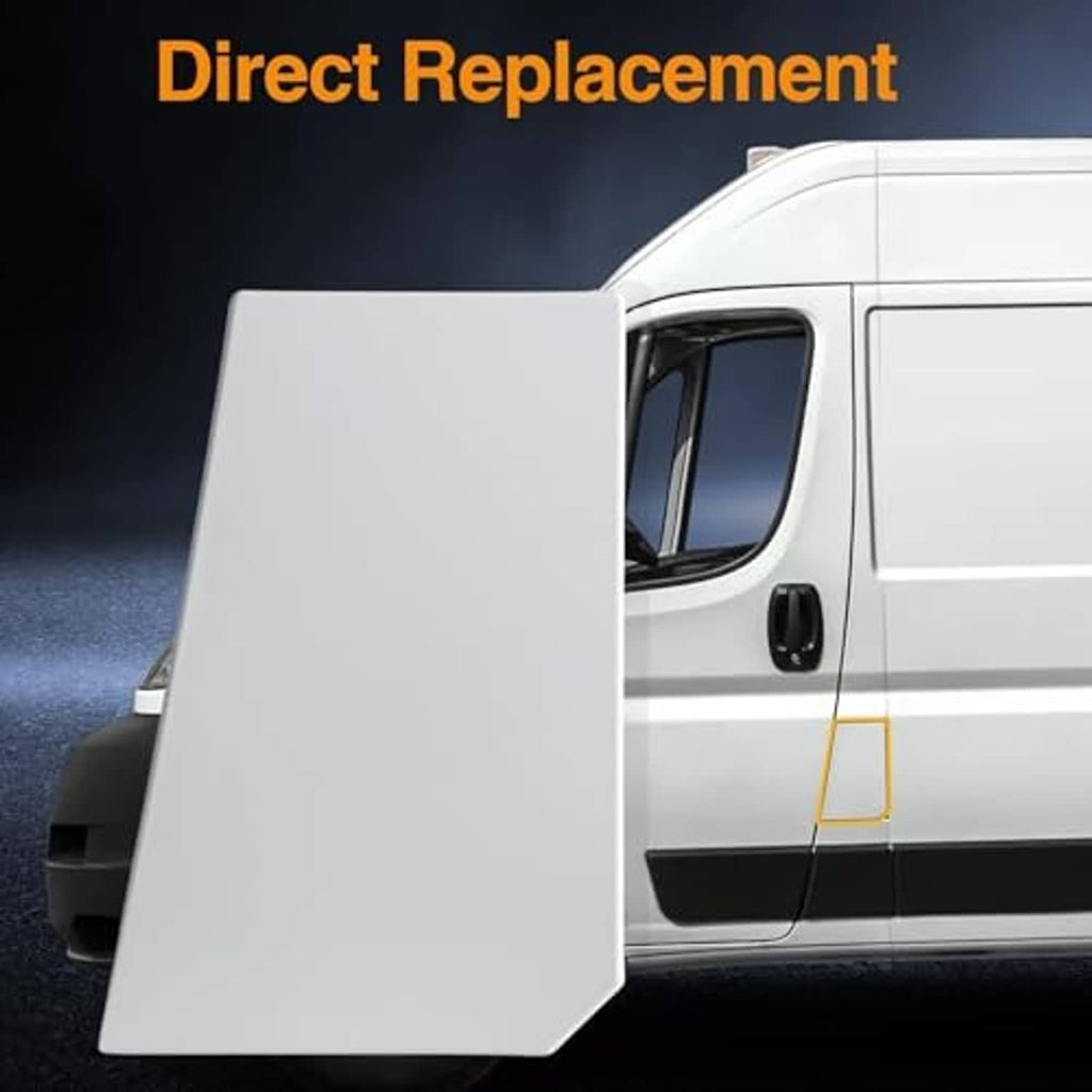 White fuel filler door cap cover, includes mounting tab for installation