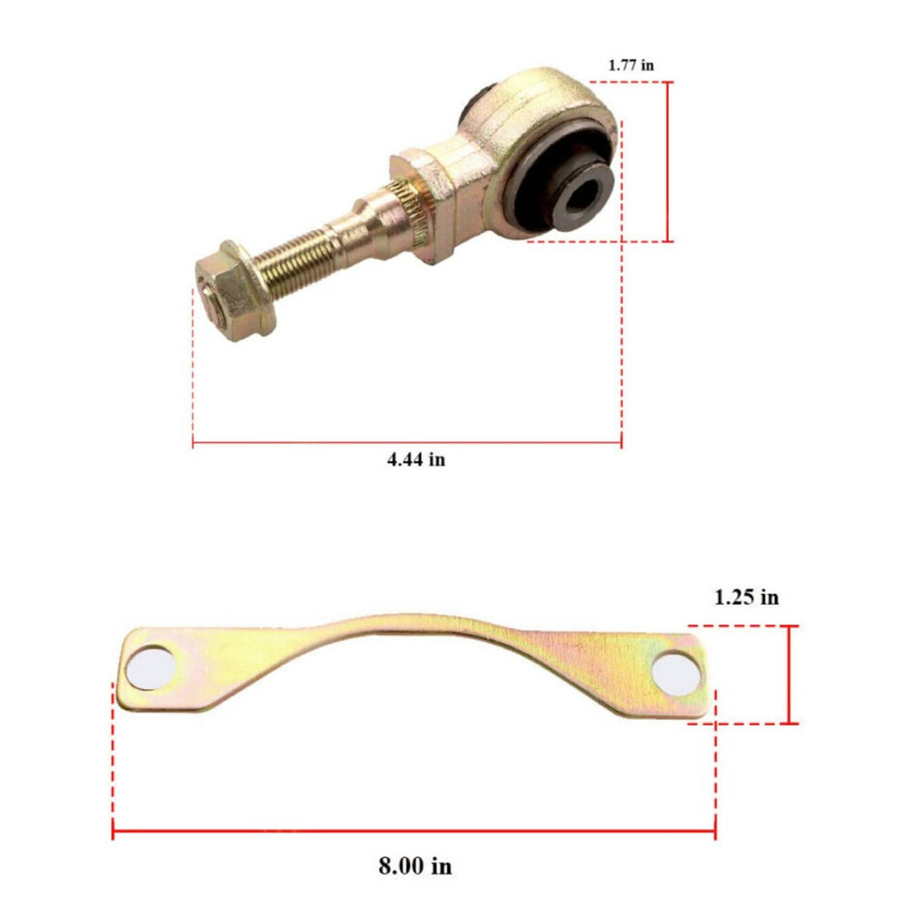 Front upper camber arm bushing joint with threaded stud, bushing, and mounting bracket