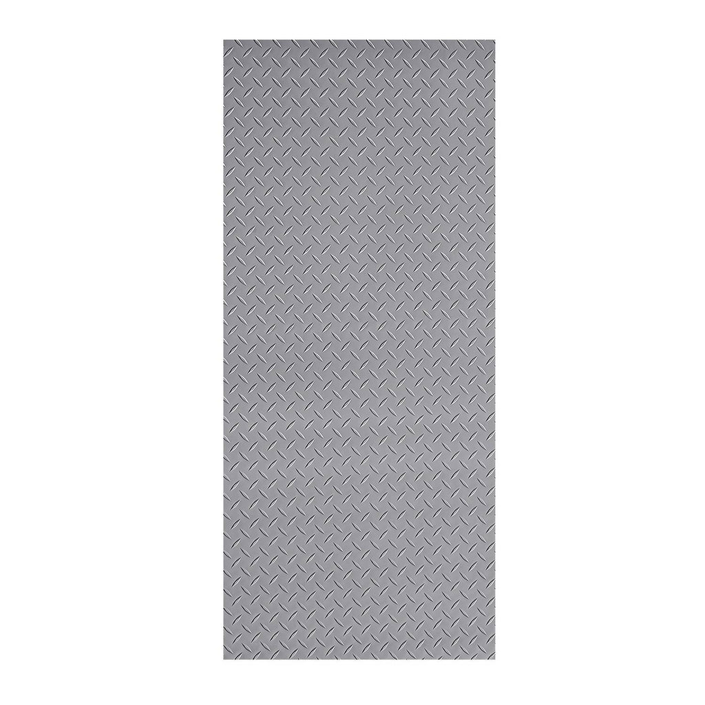 Silver gray diamond-pattern PVC floor mat sheet with raised non-slip texture