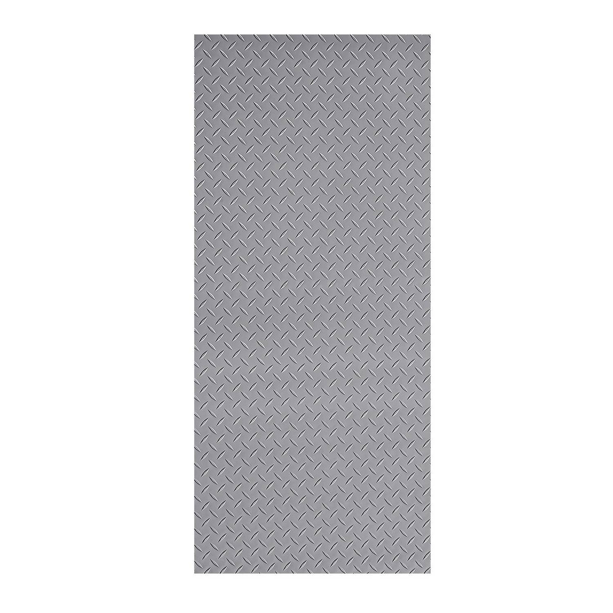 Silver gray diamond-pattern PVC floor mat sheet with raised non-slip texture
