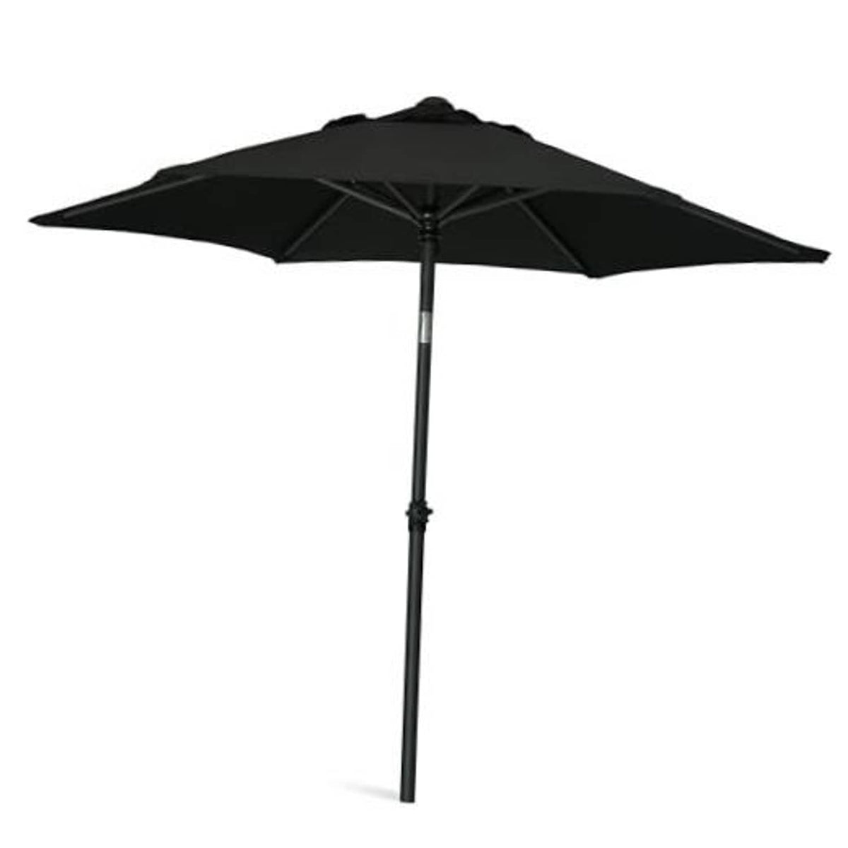 6-ft patio umbrella with black canopy and central pole