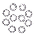Bike hub ball bearing rings with silver metal balls in round bearing cages