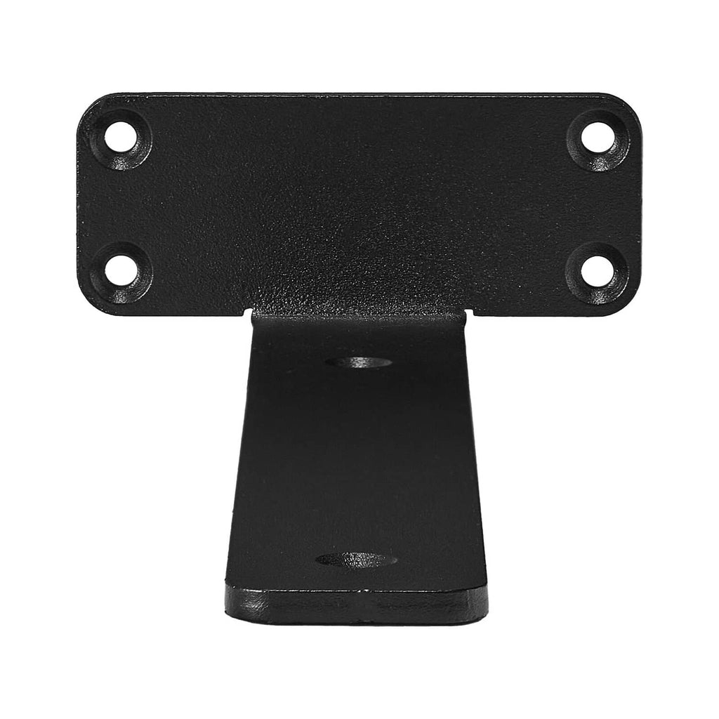 Heavy-duty floating shelf bracket, black metal with two screw holes on top plate