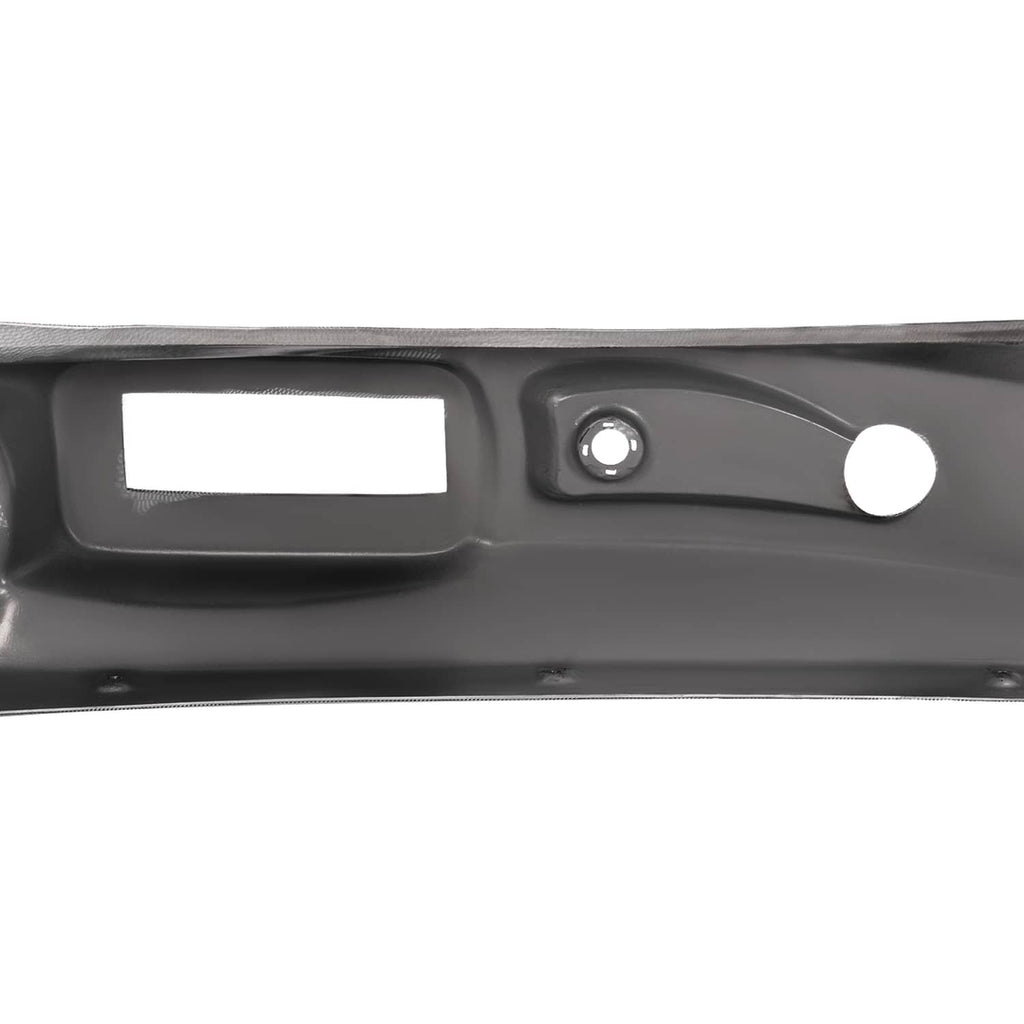 Golf cart dashboard cover close-up, carbon fiber style black with display slot and mounting hole