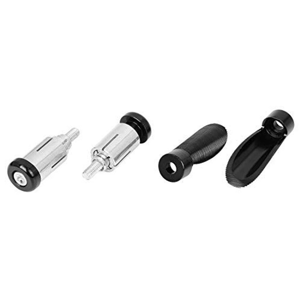 Lever guard kit parts: silver mounts and black rubber ends, multiple pieces