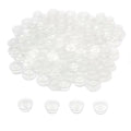 Clear round plastic shoe charm button backs, translucent flat discs, 10–12mm